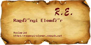 Ragányi Elemér névjegykártya